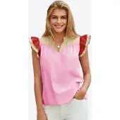 Imily Bela Bluse khaki / lyserød / mørkerød