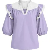 Imily Bela Bluse lyselilla / hvid