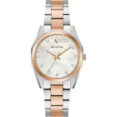 Bulova Dameur 98P207 Surveyor Hvid/Rosaguldtonet stål Ø30.5 mm