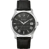 Bulova Herreur 96B390 Wilton Sort/Læder Ø41 mm