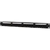 Gembird NPP-C624CM-001 - Patch panel med kabelstyring - CAT 6 - sort - 1U - 19 - 24 porte