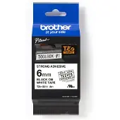 Brother TZeS211 / TZe-S211 Labelling Tape Cassette - Black on White 6mm wide
