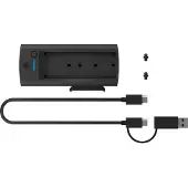Icy Box IB-180MS-C31 DockingStation til NVMe M.2 SSD og SATA-drev - med USB Type-C til Type-C/Type-A kombikabel (61098)