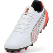 Puma King Match MG Untamed - Hvid/Silver/Rød - Multi Ground (MG), størrelse 43