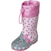 Playshoes Gummistøvler 'Katze' pastelgrøn / lyserød
