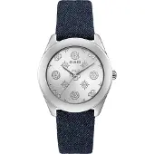 GUESS Dameur GW0228L1 Sølvfarvet/Læder Ø40 mm