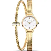 Bering Dameur 11022-334 Hvid/Gul guldtonet stål Ø22 mm