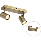 QAZQA Moderne loftslampe bronze 2-lys justerbar rektangulær - Jeana