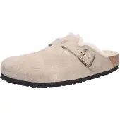 Birkenstock - Hjemmesko - Boston Shearling Leather/Suede Regular Taupe til UnisexUld - Størrelse 42 - Brun