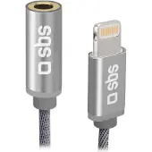 SBS TEADAPTJACKMFIW, 3.5mm, Hunstik, Lightning, Hanstik, 0,15 m, Hvid