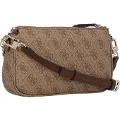 GUESS Skuldertaske 'NOELLE II DBL POUCH CROSSBODY' brun / cappuccino