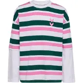 Hummel Bluser & t-shirts mørkegrøn / pink / hvid