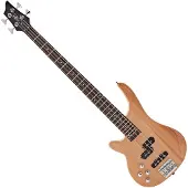 Gear4Music Chicago Left Handed Bass Guitar by Natural