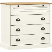 vidaXL kommode VIGO 80x40x76 cm massivt fyrretræ hvid