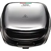 SEB Tefal Snack Time SW341D12 - Sandwichtoaster / vaffeljern - 700 W - stål/sort