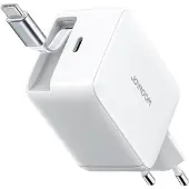 JOYROOM JR-TCL06 67W GaN Wall Charger with Built-in Retractable USB-C Cable - White