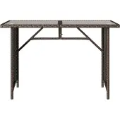 vidaXL Havebord Med Top 110X68X70 Cm - Brun / Glas