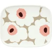 Marimekko Unikko tallerken 12x15 cm White-clay-powder-dark wine