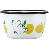 Muurla Moomin emaljeskål 30 cl Joyfull Apples-gul