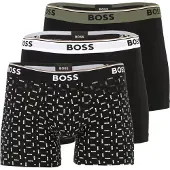 BOSS BOSStil mænd. 50554438 Sæt 3 sorte ensfarvede boxershorts (XL), Afslappet, Bomuld