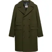 Superdry Superdrytil mænd. M5012384A Merchant-frakke i uldblanding, lang, grøn (M), Casual, Klassisk, Polyester