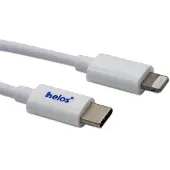 Helos USB-C til Lightning-kabel, MFI-certificeret, 1,0 m, hvid