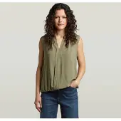 G-Star Mandarin Collar Sleeveless Top - Green - Women