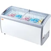 Vevor kommerciel isdisplay, 460 l kummefryser, mobil glastop-dybfryser, restaurant gelato-dyppeskab med 5 trådkurve, 2 skydedøre af glas, låsbare hjul, hvid
