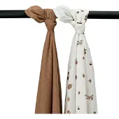 Meyco Baby Forest Animals 120x120 Cm Musselin 2 Enheder
