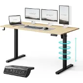 Sense7 Gaming-bord NOJO LIGHT jasnobrazowo-sort 140x70 cm