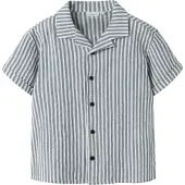 Name it Skjorte - NkmFedenis - Vinatge Indigo/Cloud Dancer - - 6 år (116) - Skjorte K/Æ