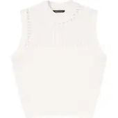Armani Exchange A|X Armani Exchangetil kvinder. XW001906AF21574U1003 Hvid finstrikket top (L), Casual, Bomuld