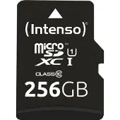 Intenso Premium - Flashhukommelseskort (microSDXC til SD adapter inkluderet) - 256 GB - UHS-I / Class10 - microSDXC UHS-I