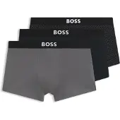 BOSS BOSStil mænd. 50549832 Sæt med 3 boxershorts med logoer grå, sort (S), Afslappet, Bomuld