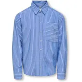 ONLY GIRLS Bluse 'KOGCosmo' blå / hvid