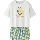 Name It Kids Nattøj - 2-delt - Noos - NkmNightset - Lemon - Maneral B - - 5-6 år (110-116) - Nattøj 2-delt