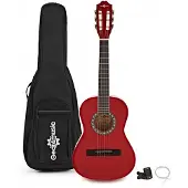 Gear4Music Junior 1/2 Klassisk Guitarpakke Rød fra