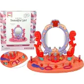 Leantoys Sminkebord med spejl Lys Lyd Rose