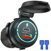 INF Billader 12V/24V QC3.0 med beskyttelsescover Black