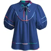 Imily Bela Bluse navy / petroleum / orange / lyserød
