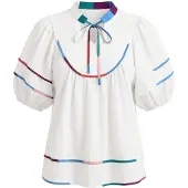 Imily Bela Bluse azur / smaragd / knaldrød / hvid
