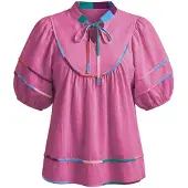 Imily Bela Bluse lyseblå / petroleum / pink / rød