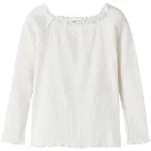 Name it Bluse - NkfForta - Rib - Cradle Pink/Bright White - - 11-12 år (146-152) - Bluse