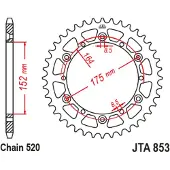 JT Sprockets Yamaha Jta853.40blk Aluminium Bagtandhjul