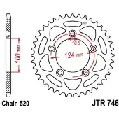 JT Sprockets 520 Jtr746.46 Steel Bagtandhjul