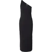 EA7 EA7til kvinder. 7W000962_AF12484 Asymmetrisk kjole i sort elastisk strik (S), Sport, Bomuld, Uden ærmer/stropper
