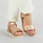 Brave Soul Dame Pantha Ankelrem Platform Sandaler Rose Gold Metallic