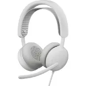 Logitech Zone Wired 2 for Business - Headset - på øret - kablet - aktiv støjfjerning - off-white - Certified for Microsoft Teams