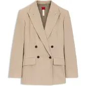 HUGO Regular fit blazer i nålestribet bomuldsblanding