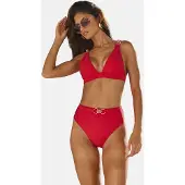 Lipsy Bikinioverdel mørkerød